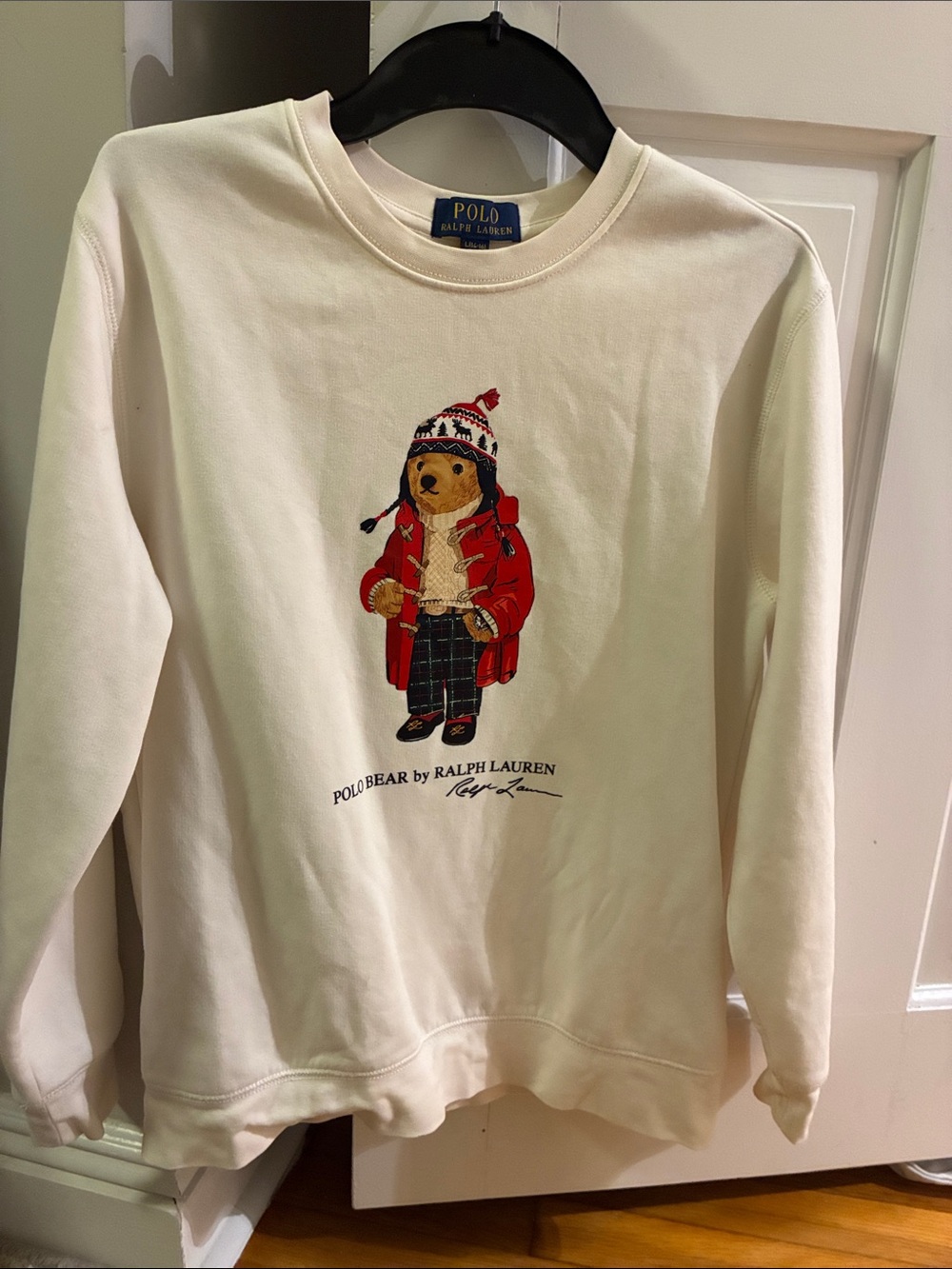 Girls L 14/16 white winter Polo Bear Sweatshirt